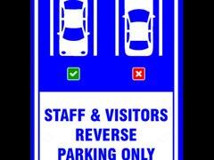 vehicle reverse parking awareness sign