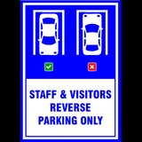 vehicle reverse parking awareness sign